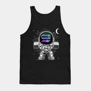 Astronaut Lifting Solana SOL Coin To The Moon Crypto Token Cryptocurrency Blockchain Wallet Birthday Gift For Men Women Kids Tank Top